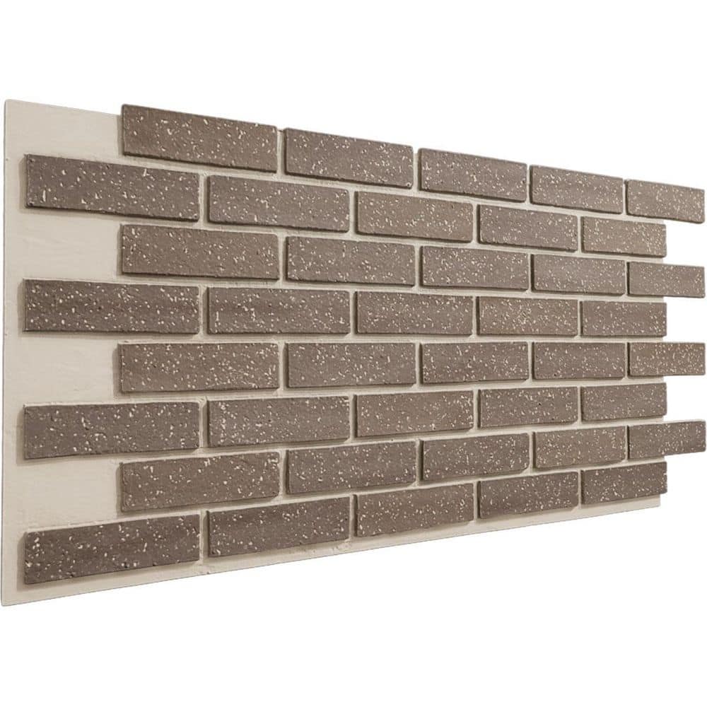 Ekena Millwork EverStone Traditional Faux Brick Panel, 44"W x 21 3/4"H x 3/4"D, Tundra Color (3)