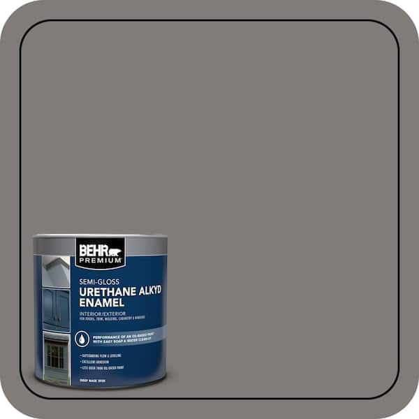 BEHR PREMIUM 1 qt. #PPU24-21 Greyhound Urethane Alkyd Semi-Gloss Enamel Interior/Exterior Paint (2)