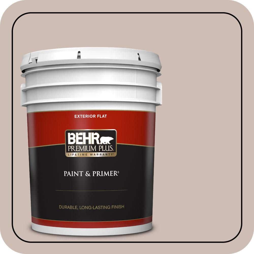 BEHR PREMIUM PLUS 5 gal. #N150-2 Smokey Pink Flat Exterior Paint & Primer