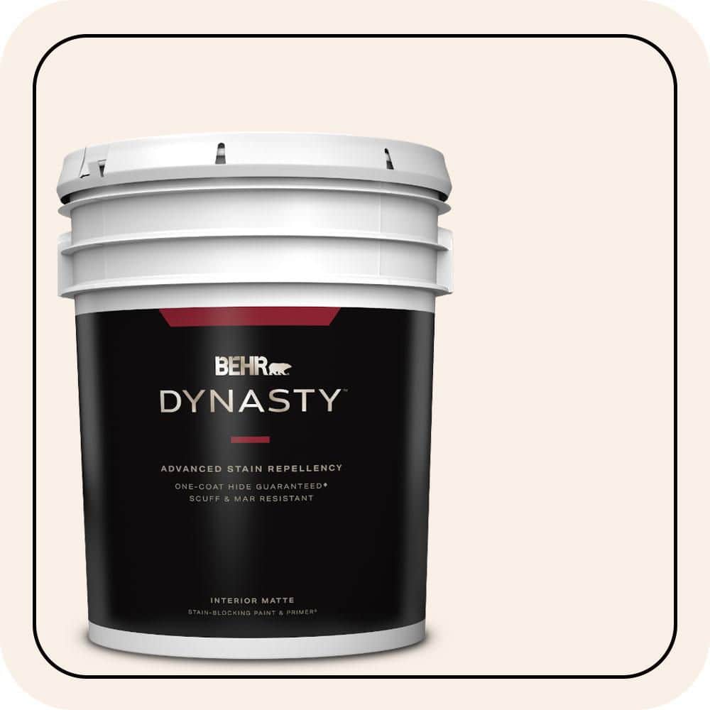 BEHR DYNASTY 5 gal. #RD-W05 Moonlit Beach Matte Interior Stain-Blocking Paint & Primer