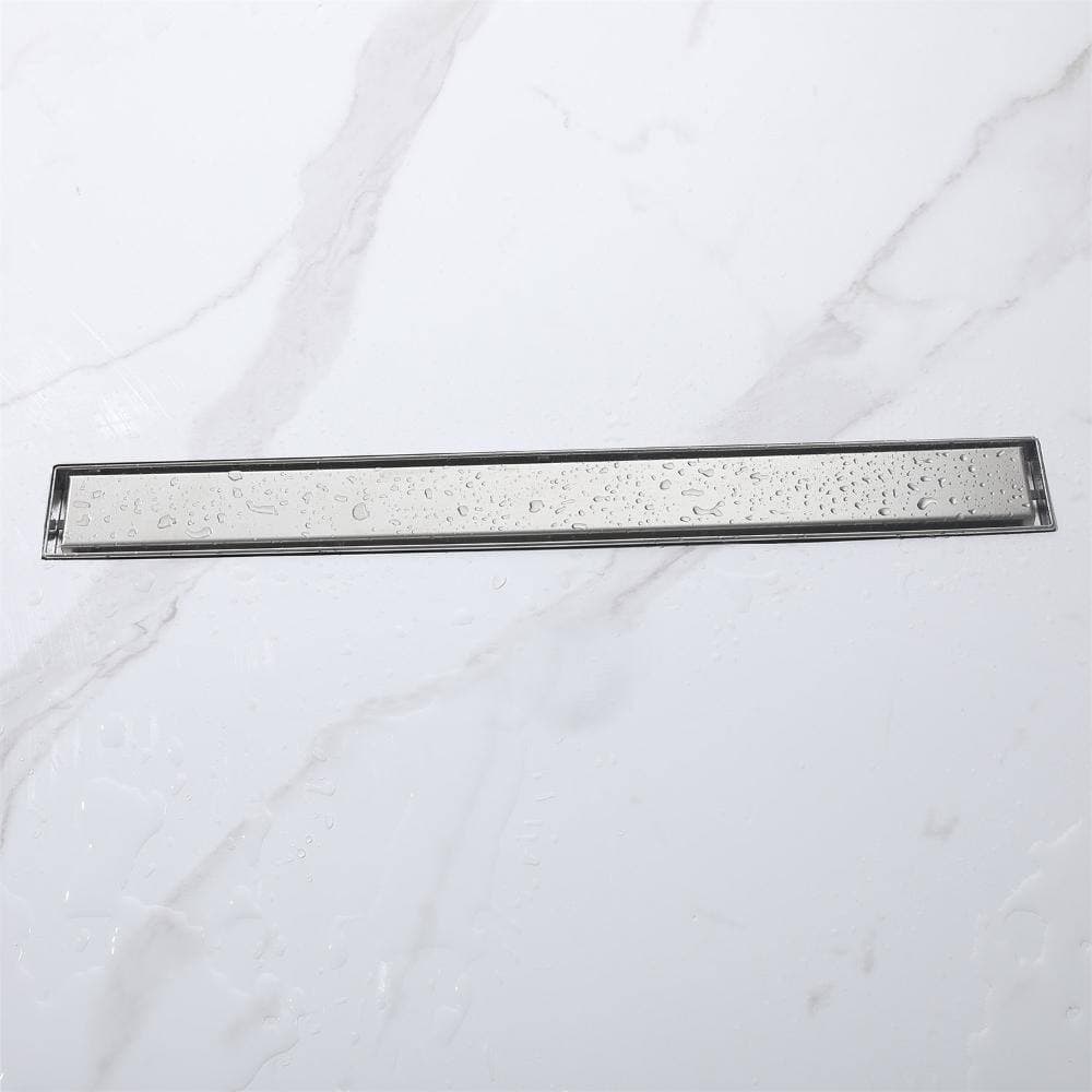FLG 23.6 in. Linear Shower Drain with Adjustable Feet, Long Rectangle Stainless Steel Floor Bathroom Drain (3)
