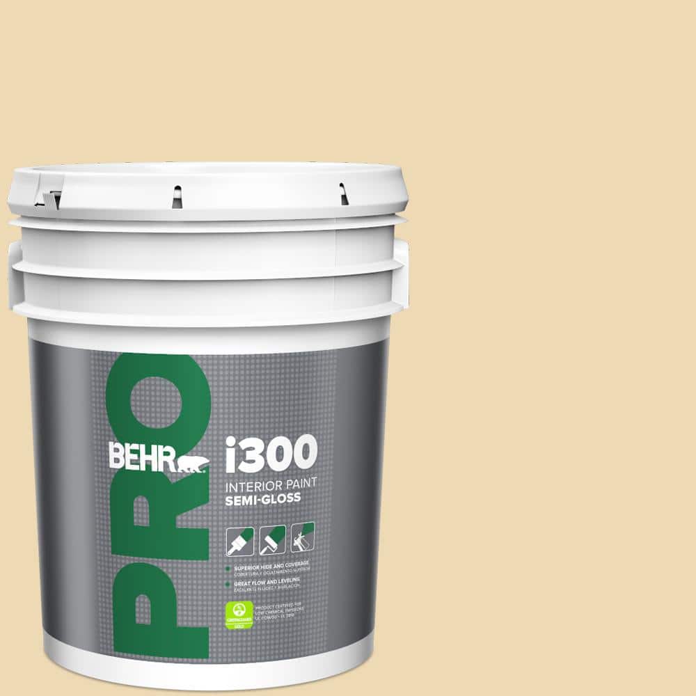 BEHR PRO 5 gal. #340E-3 Bavarian Cream Semi-Gloss Interior Paint