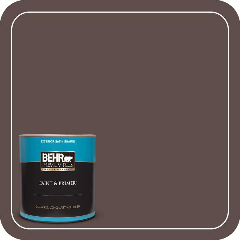 BEHR PREMIUM PLUS 1 qt. #MQ2-35 Cabin in the Woods Satin Enamel Exterior Paint & Primer