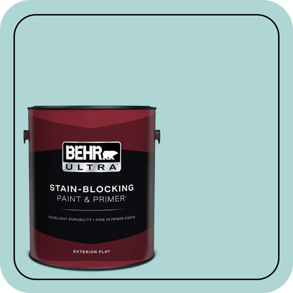 BEHR ULTRA 1 gal. #T12-19 Sugar Pool Flat Exterior Paint & Primer