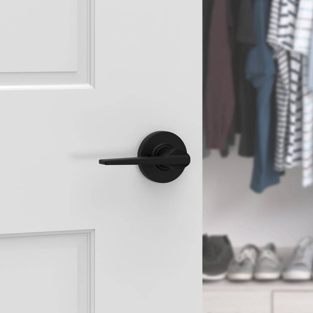 Kwikset Hollis Round Rose Matte Black Half-Dummy Door Handle (2)