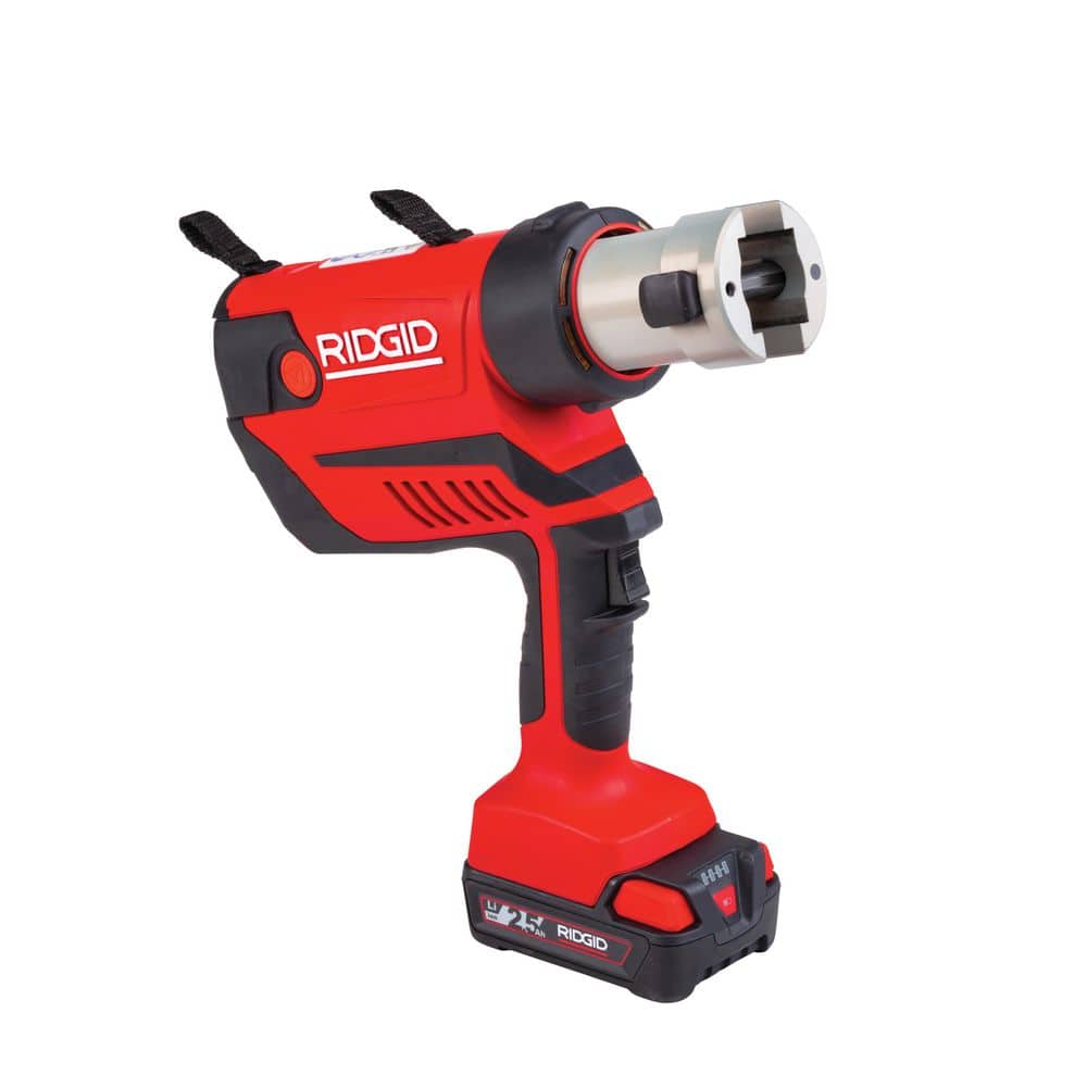 RIDGID RP 350 Steel Press Tool Kit with 1/2 in.-1 in. MegaPress Jaws (Includes Carrying Case, 18V Battery, and Charger) (4)