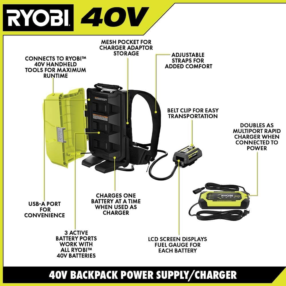 RYOBI 40V Backpack Battery Power Supply (Tool Only) (3)