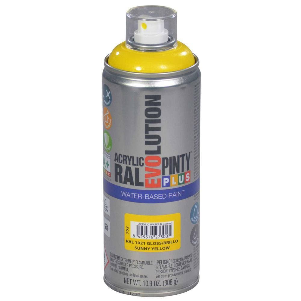 PINTY PLUS Evolution Acrylic 10.9 oz. Gloss Sunny Yellow Water Base Spray Paint (2)