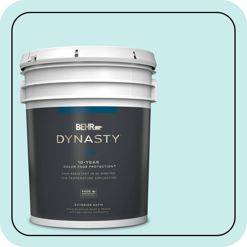 BEHR DYNASTY 5 gal. #P460-1 Morning Sky Satin Enamel Exterior Stain-Blocking Paint & Primer
