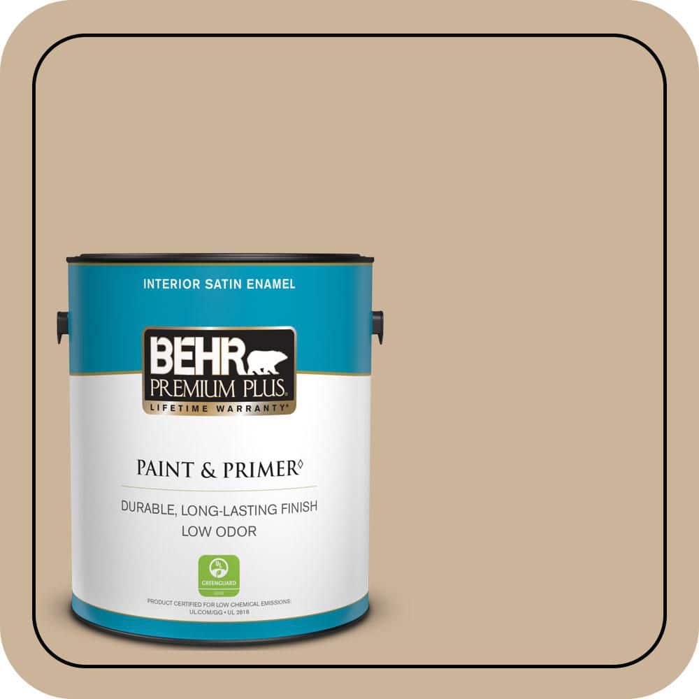 BEHR PREMIUM PLUS 1 gal. #T17-03 Sepia Filter Satin Enamel Low Odor Interior Paint & Primer