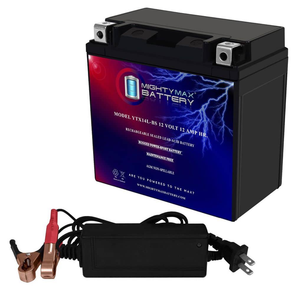 MIGHTY MAX BATTERY YTX14L-BS Replacement Battery Compatible with Harley-Davidson Pan-America 21-22 + 12V 2Amp Charger