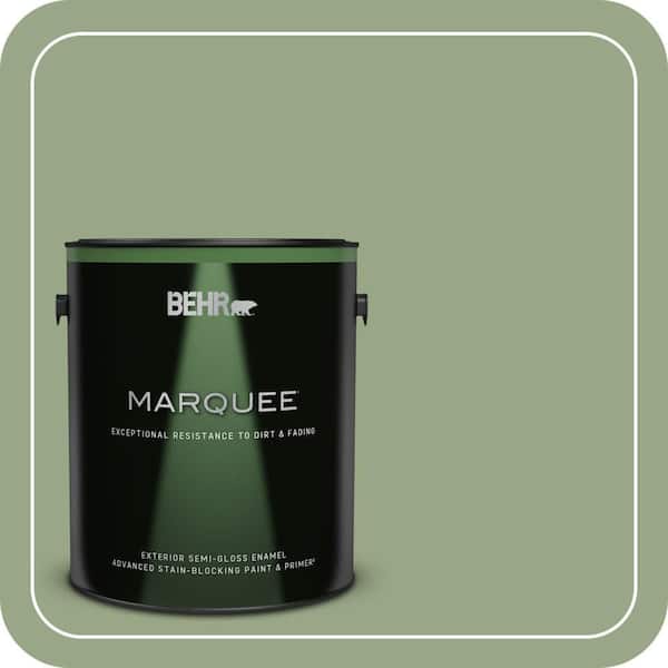 BEHR MARQUEE 1 gal. #MQ6-51 Fern Leaf Semi-Gloss Enamel Exterior Paint & Primer (2)