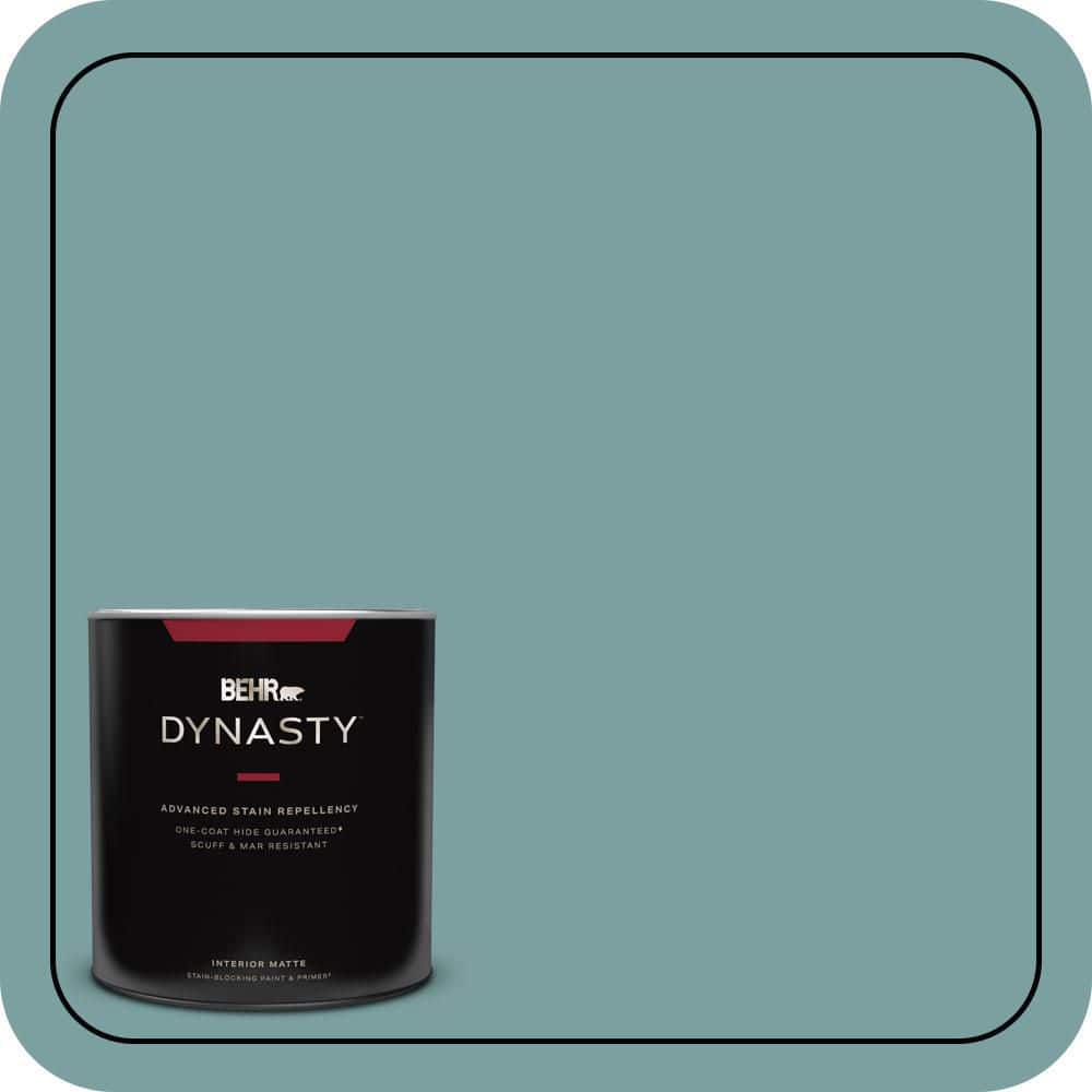 BEHR DYNASTY 1 qt. #S440-4 Tower Bridge One-Coat Hide Matte Interior Stain-Blocking Paint and Primer