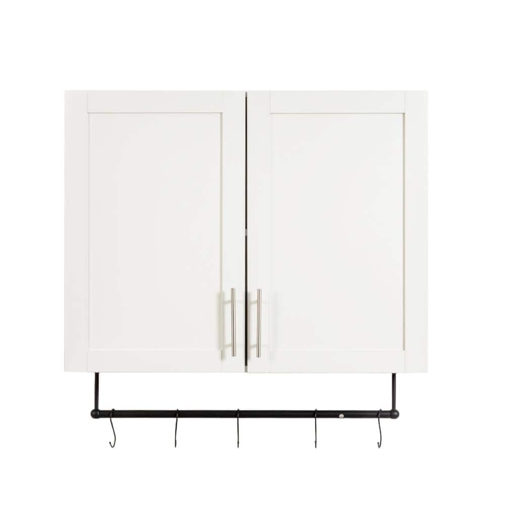 Unbranded Bathroom Wall Cabinet with Adjustable Shelf, Towel Bar, 5 Hooks, Over The Toilet Storage Cabinet for Bathroom, Kitchen (1)