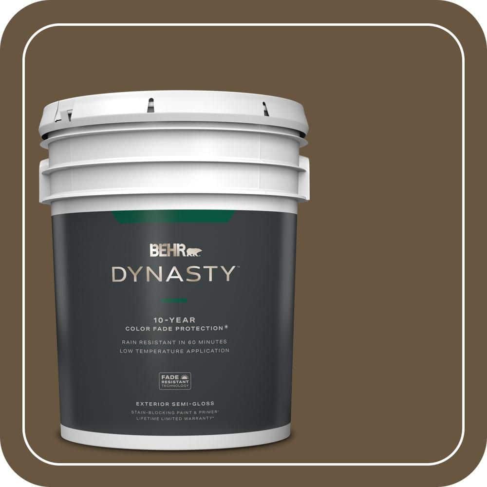 BEHR DYNASTY 5 gal. #S-H-700 Burley Wood Semi-Gloss Exterior Stain-Blocking Paint & Primer