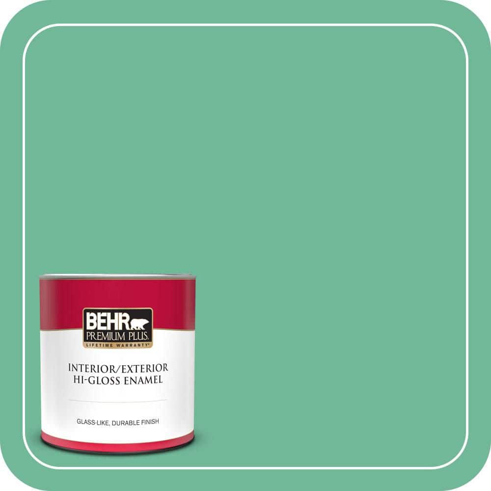 BEHR PREMIUM PLUS 1 qt. #MQ6-41 Farmers Market Hi-Gloss Enamel Interior/Exterior Paint & Primer (1)