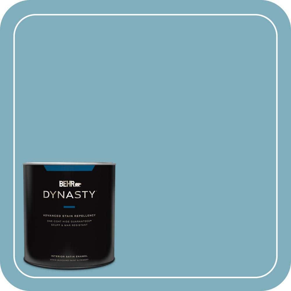 BEHR DYNASTY 1 qt. #PMD-83 Porcelain Blue Satin Enamel Interior Stain-Blocking Paint & Primer
