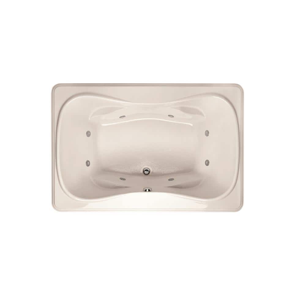 Hydro Systems Jennifer 72 in. x 48 in. Rectangular Drop-in Whirlpool Bathtub with Center Drain in White