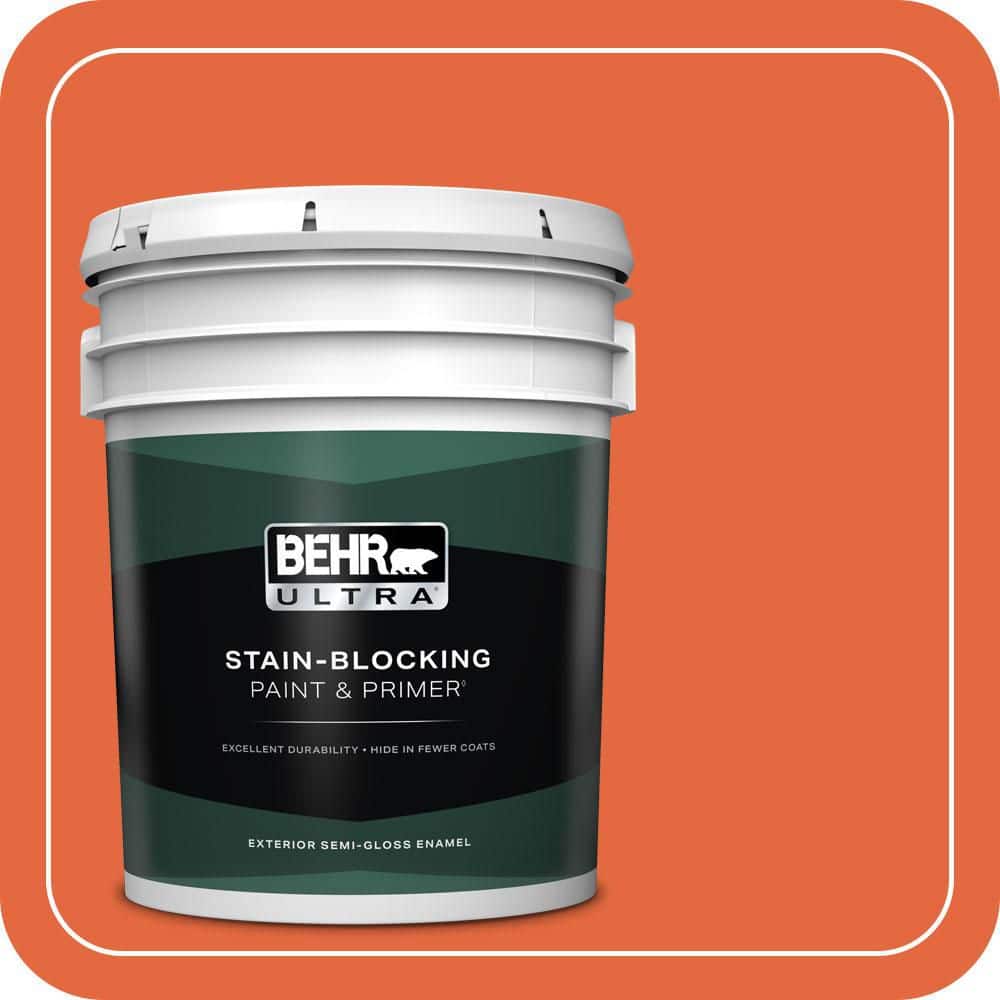 BEHR ULTRA 5 gal. #P190-6 Emergency Zone Semi-Gloss Enamel Exterior Paint & Primer