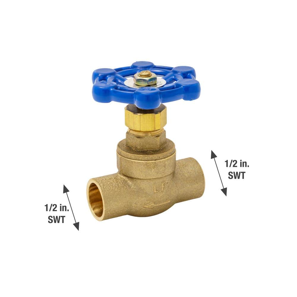Everbilt 1/2 in. Brass Sweat x Sweat Stop Valve (2)