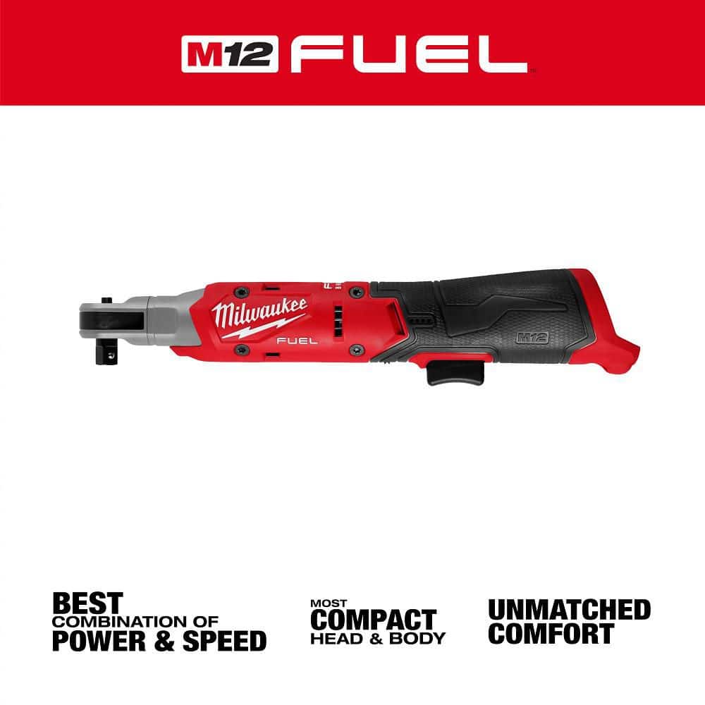 Milwaukee M12 FUEL 12V Lithium-Ion Compact 3/8 in. Cordless Ratchet (Tool-Only) (2)