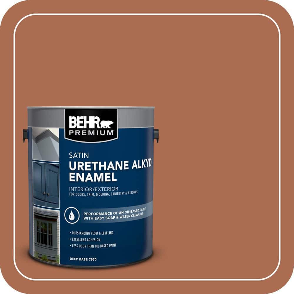 BEHR PREMIUM 1 gal. #BIC-45 Airbrushed Copper Urethane Alkyd Satin Enamel Interior/Exterior Paint