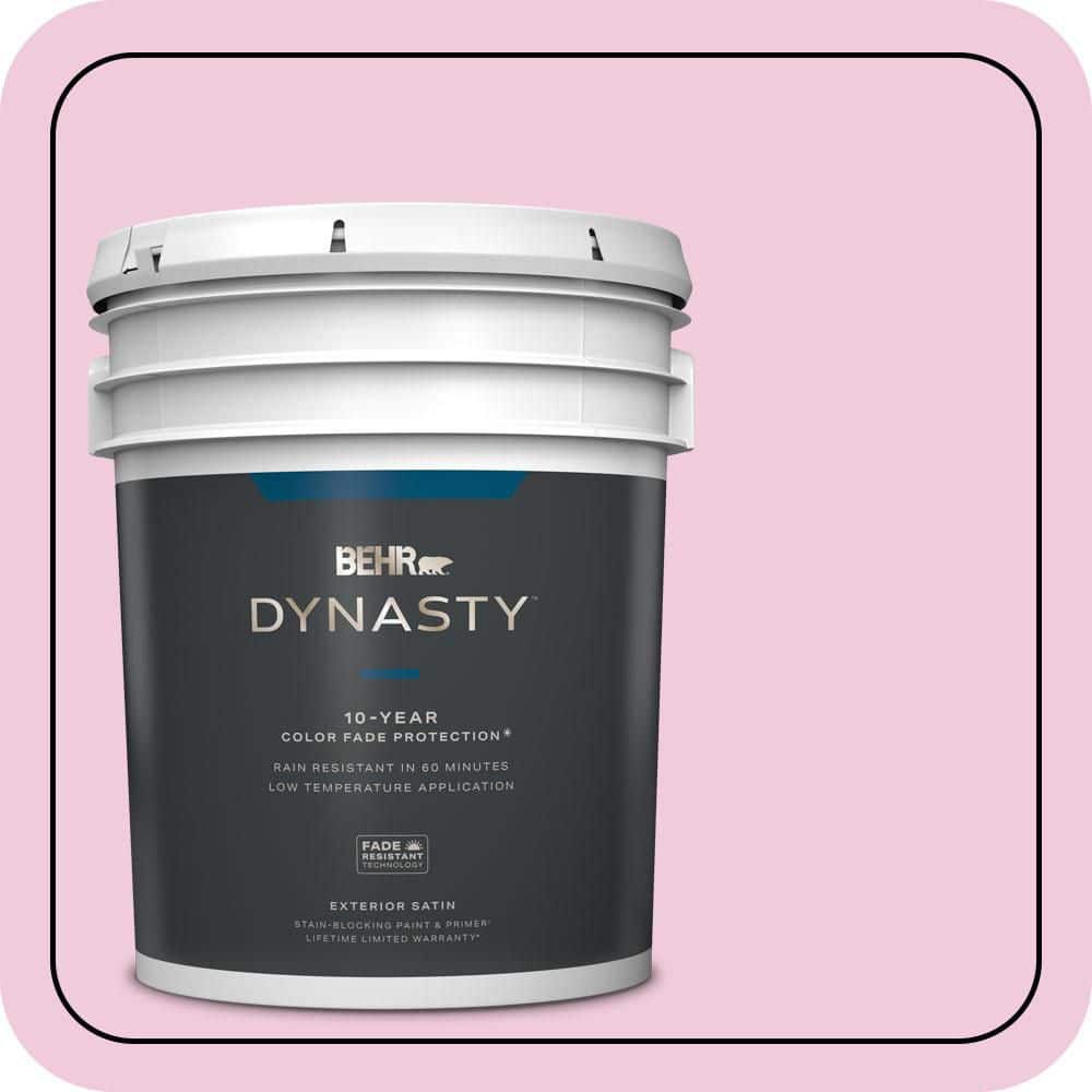 BEHR DYNASTY 5 gal. #P130-1 Piggy Bank Satin Enamel Exterior Stain-Blocking Paint & Primer