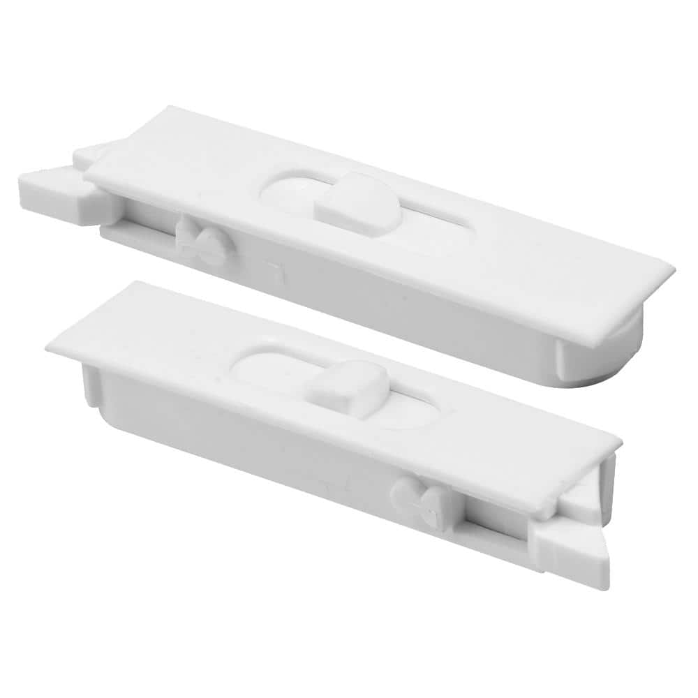 Prime-Line White Plastic Construction spring-loaded Snap-In Tilt Latch Pair