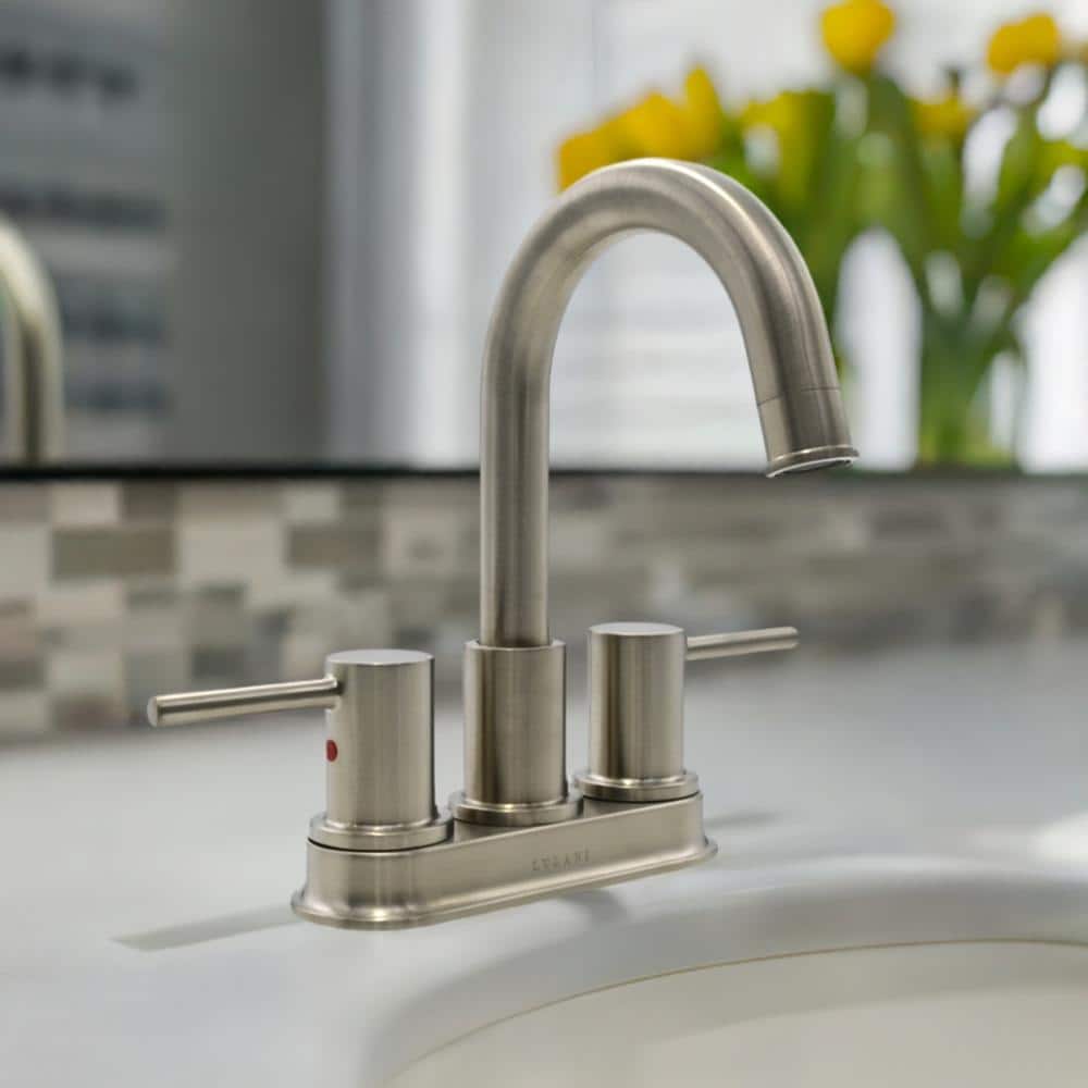 Lulani St. Lucia 2-Handle 4" Centerset Bathroom Faucet in Brushed Nickel (2)
