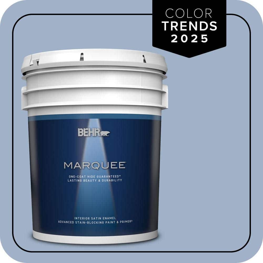 BEHR MARQUEE 5 gal. #S530-3 Aerial View One-Coat Hide Satin Enamel Interior Paint & Primer
