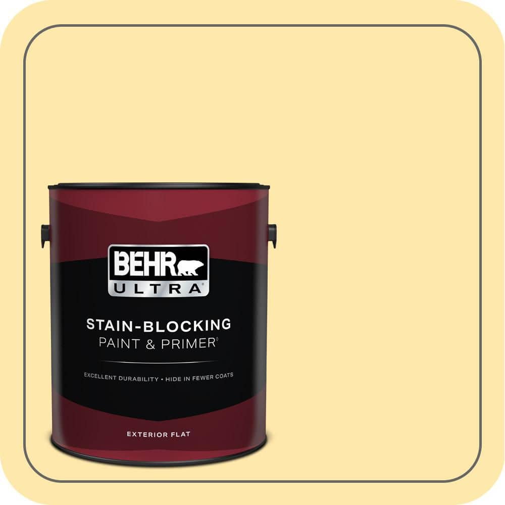 BEHR ULTRA 1 gal. #PPH-02 Corn Flat Exterior Paint & Primer