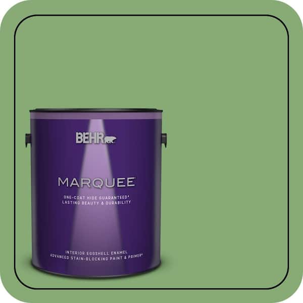 BEHR MARQUEE 1 gal. #440D-5 Pesto Eggshell Enamel Interior Paint & Primer (2)