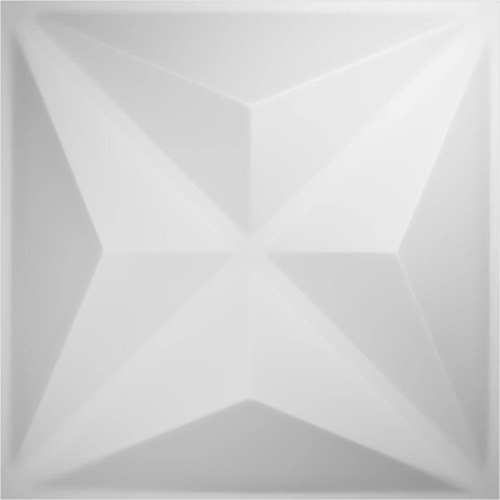 Ekena Millwork 7/8 in. 19-5/8 in. 19-5/8 in. PVC White Haven EnduraWall Decorative 3D Wall Panel ( sq. ft.) (1)