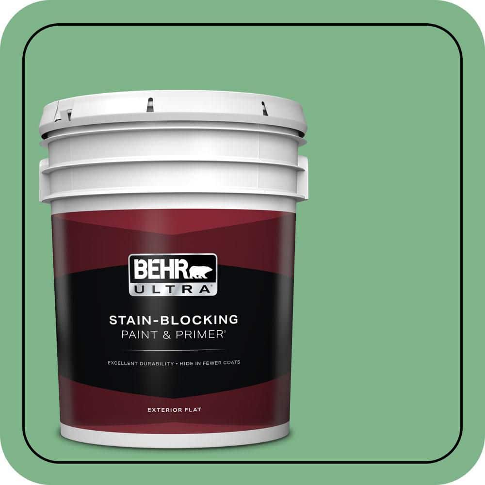 BEHR ULTRA 5 gal. #460D-5 Tree Fern Flat Exterior Paint & Primer