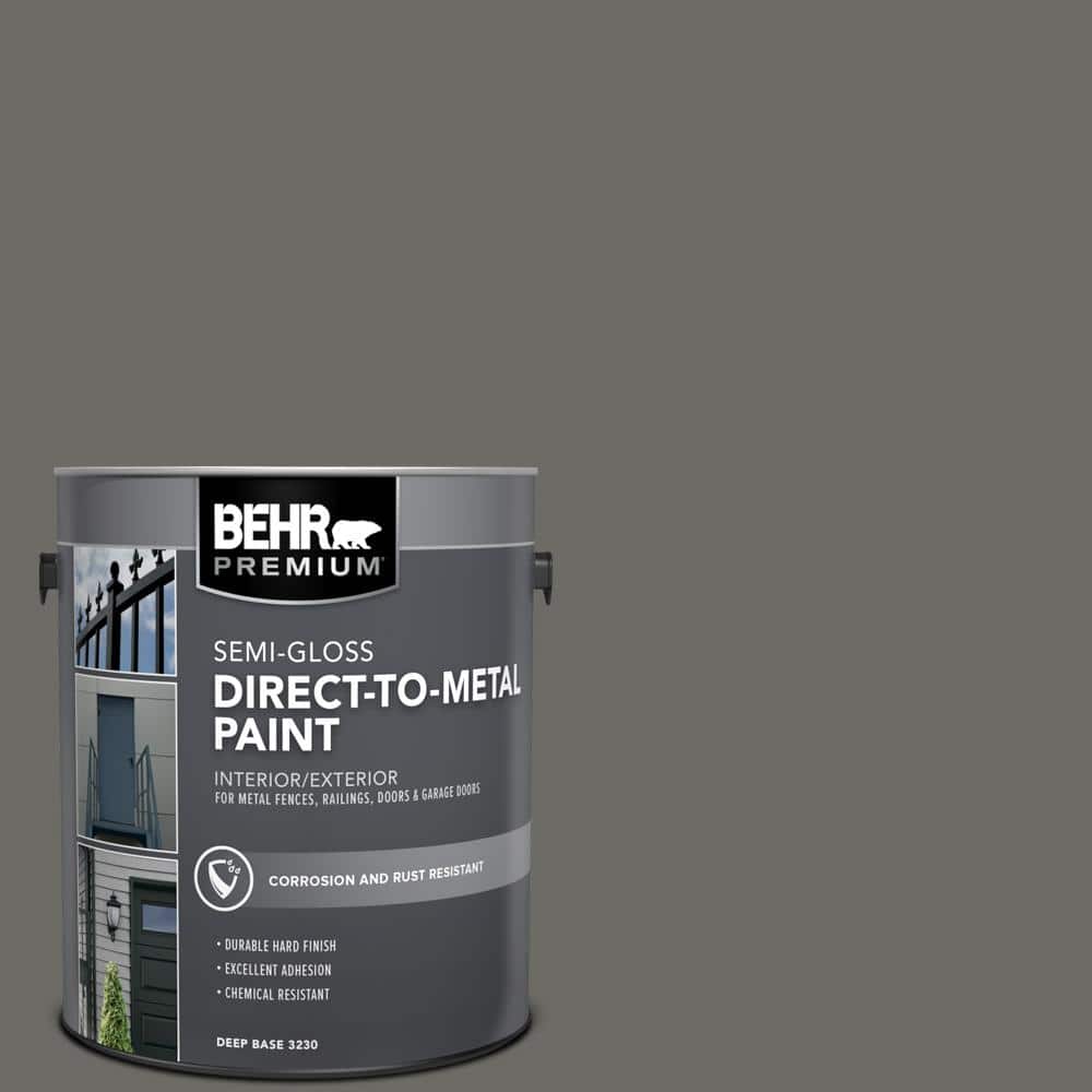 BEHR PREMIUM 1 gal. #PPU18-18 Mined Coal Semi-Gloss Direct to Metal Interior/Exterior Paint (1)