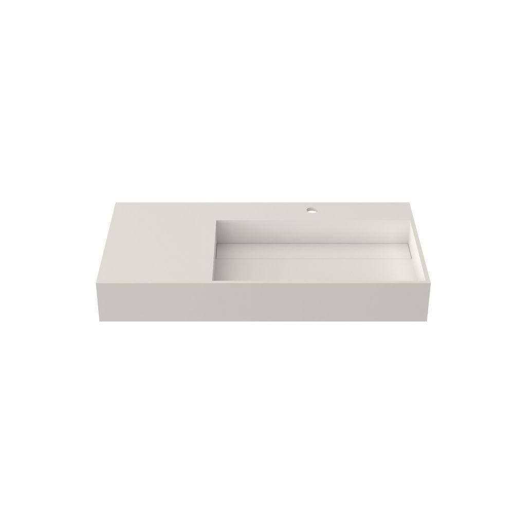 YSQCAR 36.02 in. Wall-Mounted Rectangular Bathroom Sink in White Solid Surface (3)