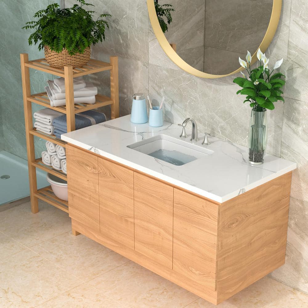 LORDEAR 20.3 in. x 15 in. Rectangular Bathroom Undermount Single Bowl Vessel Sink in White (2)