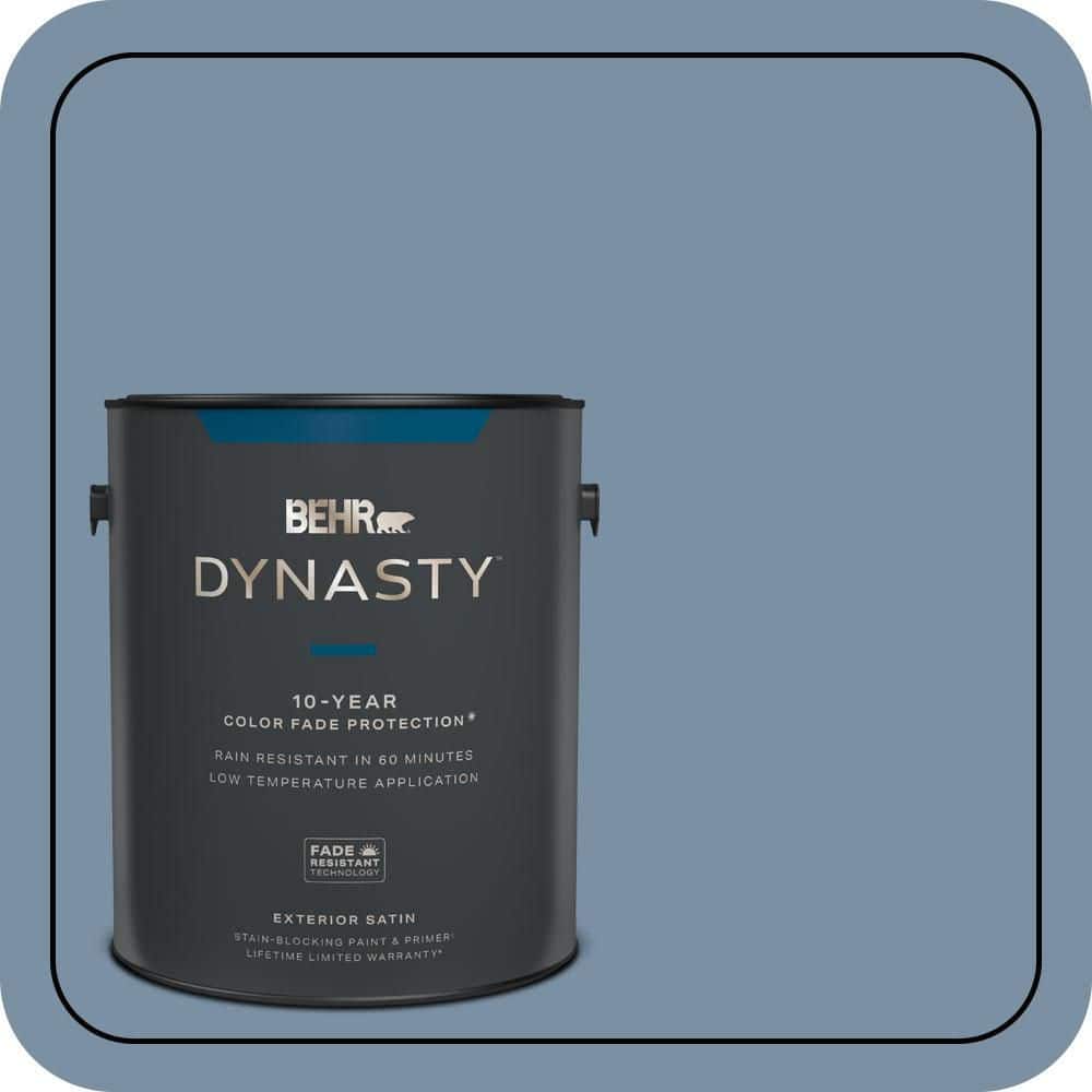 BEHR DYNASTY 1 gal. #S510-4 Jean Jacket Blue Satin Enamel Exterior Stain-Blocking Paint & Primer