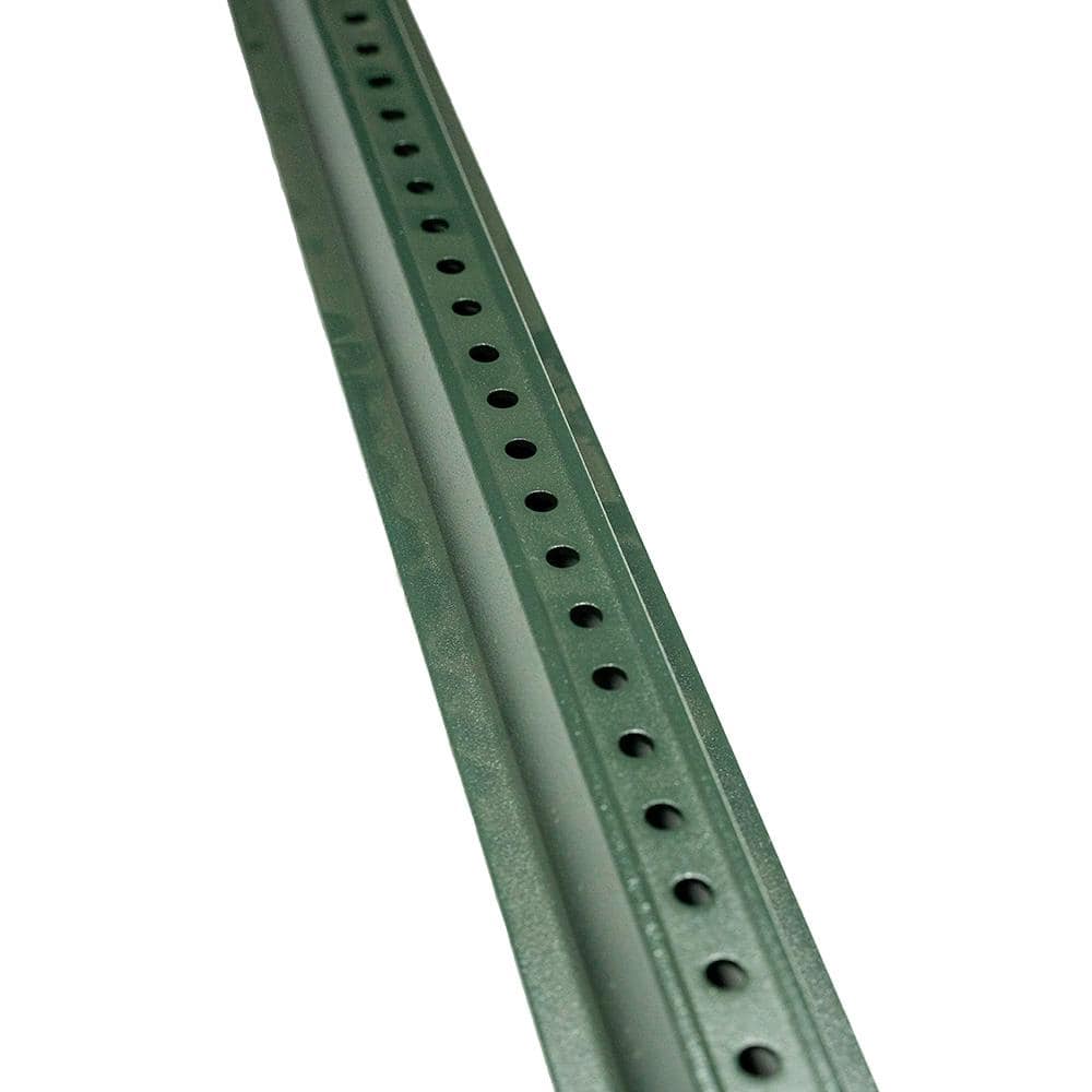 Unbranded 3-1/16 in. x 10 ft.-12 Gauge Green U-Channel Steel Sign Post (2)