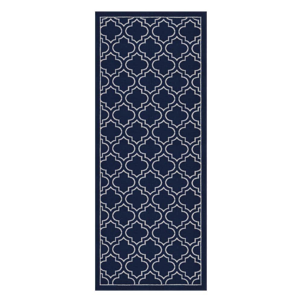 TrafficMaster Trellis Navy 3 ft. x 4 ft. Non-Slip Indoor Area Rug