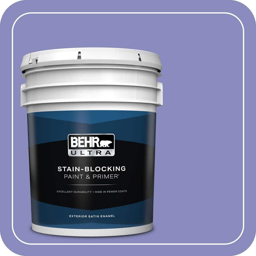 BEHR ULTRA 5 gal. #620B-5 Pristine Petal Satin Enamel Exterior Paint & Primer