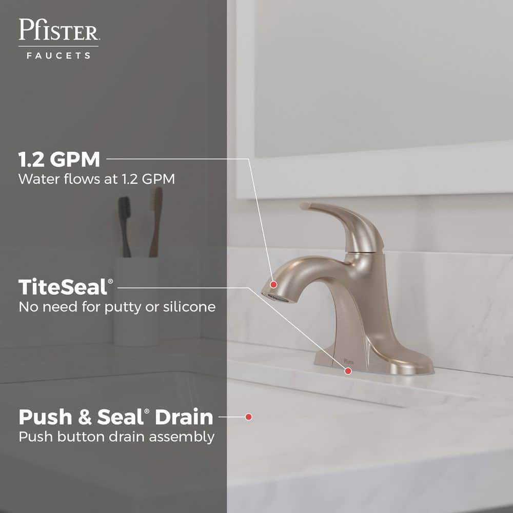 Pfister Framework Series Single Handle Single Hole Bathroom Sink Faucet in Brushed Nickel (3)