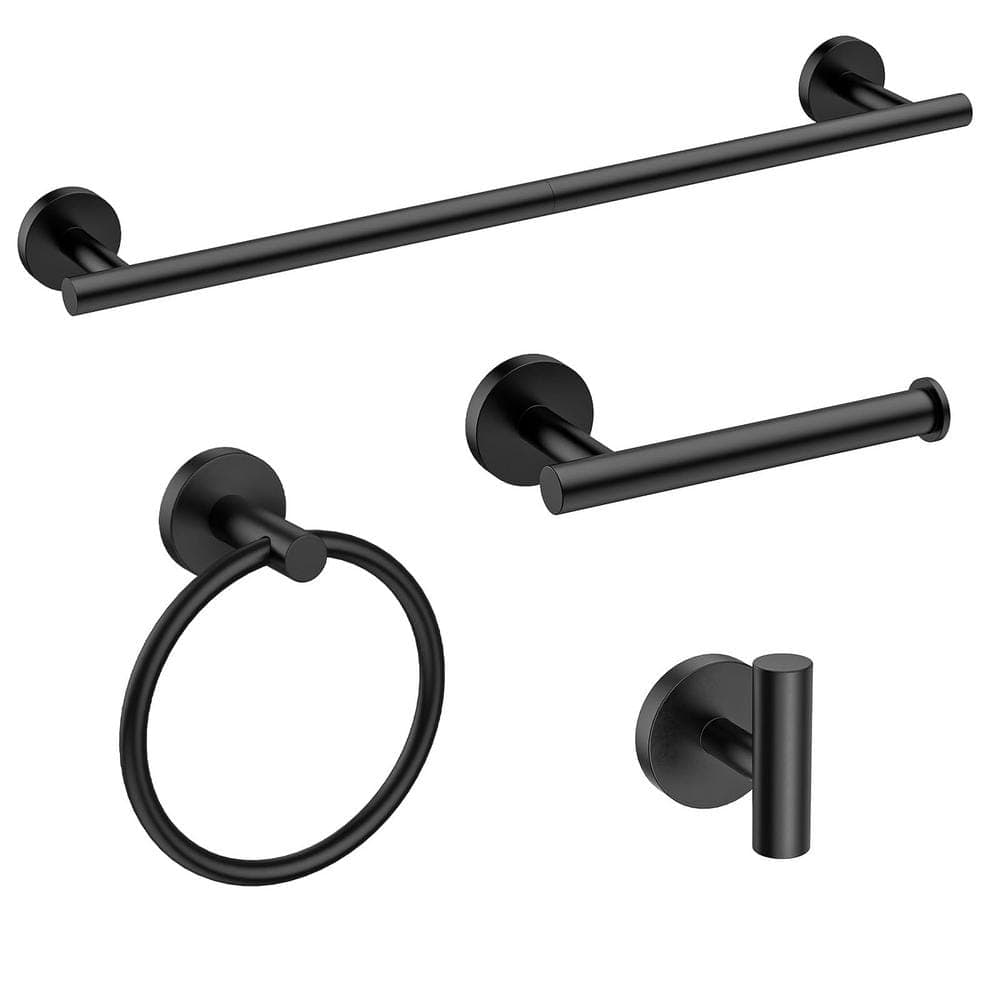 YASINU Bath Hardware Set Included Towel Bar, Toilet Paper Holder, Towel Ring, and Robe Hook