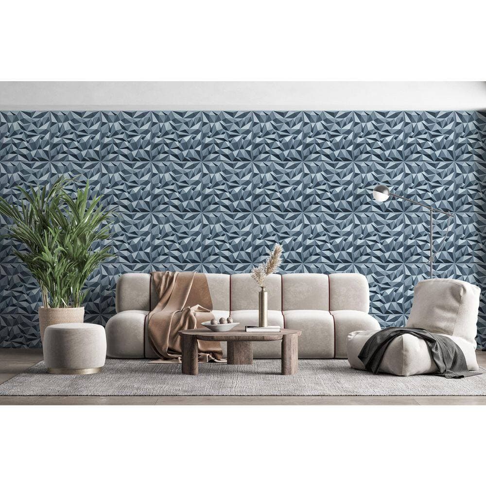Dundee Deco Falkirk Ross 2/25 in. x 19.7 in. x 19.7 in. Brilliant Silver PVC Diamond 3D Decorative Wall Panel 5-Pack (2)