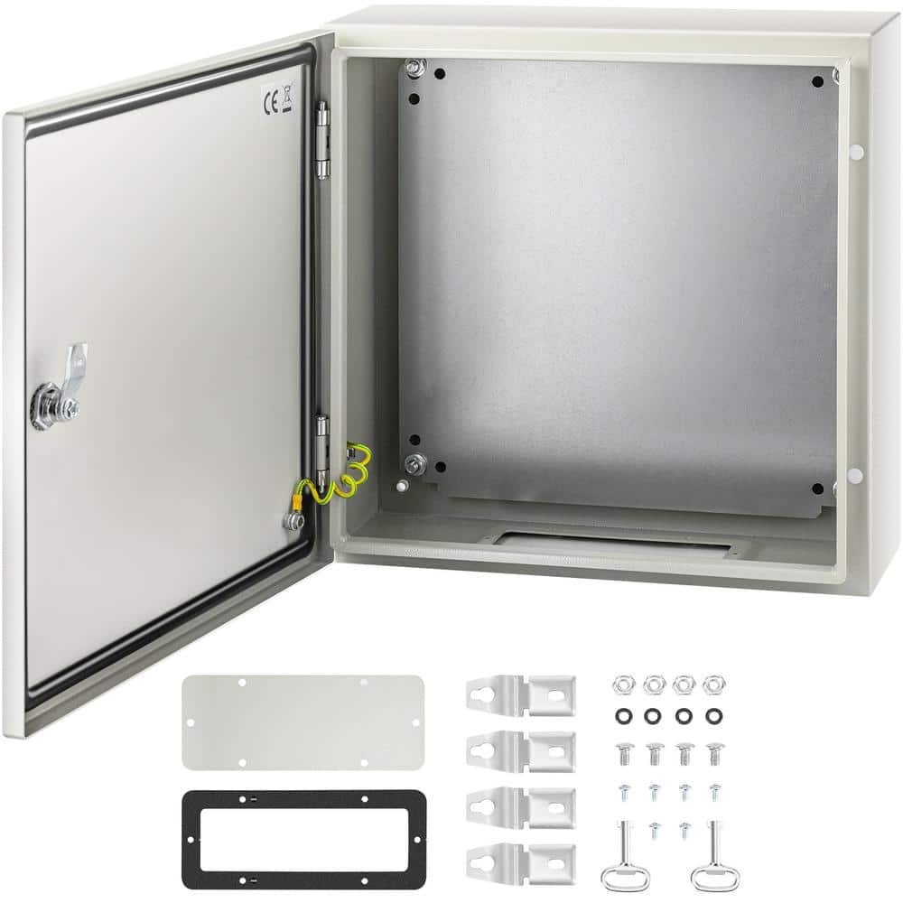SKYSHALO NEMA Steel Enclosure, 16 x 16 x 6 in. NEMA 4X Steel Electrical Box, IP66 Waterproof and Dustproof, with Mounting Plate (1)