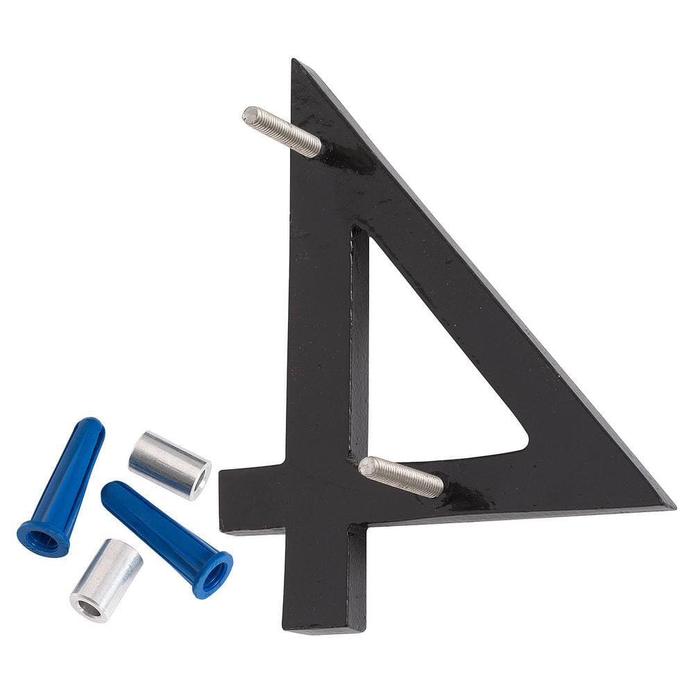 Montague Metal Products 10 in. Satin Nickel/Black 2 Tone Aluminum Floating or Flat Modern House Number 4 (2)
