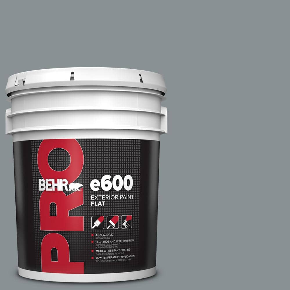 BEHR PRO 5 gal. #MQ5-29 Gotham Gray Flat Exterior Paint