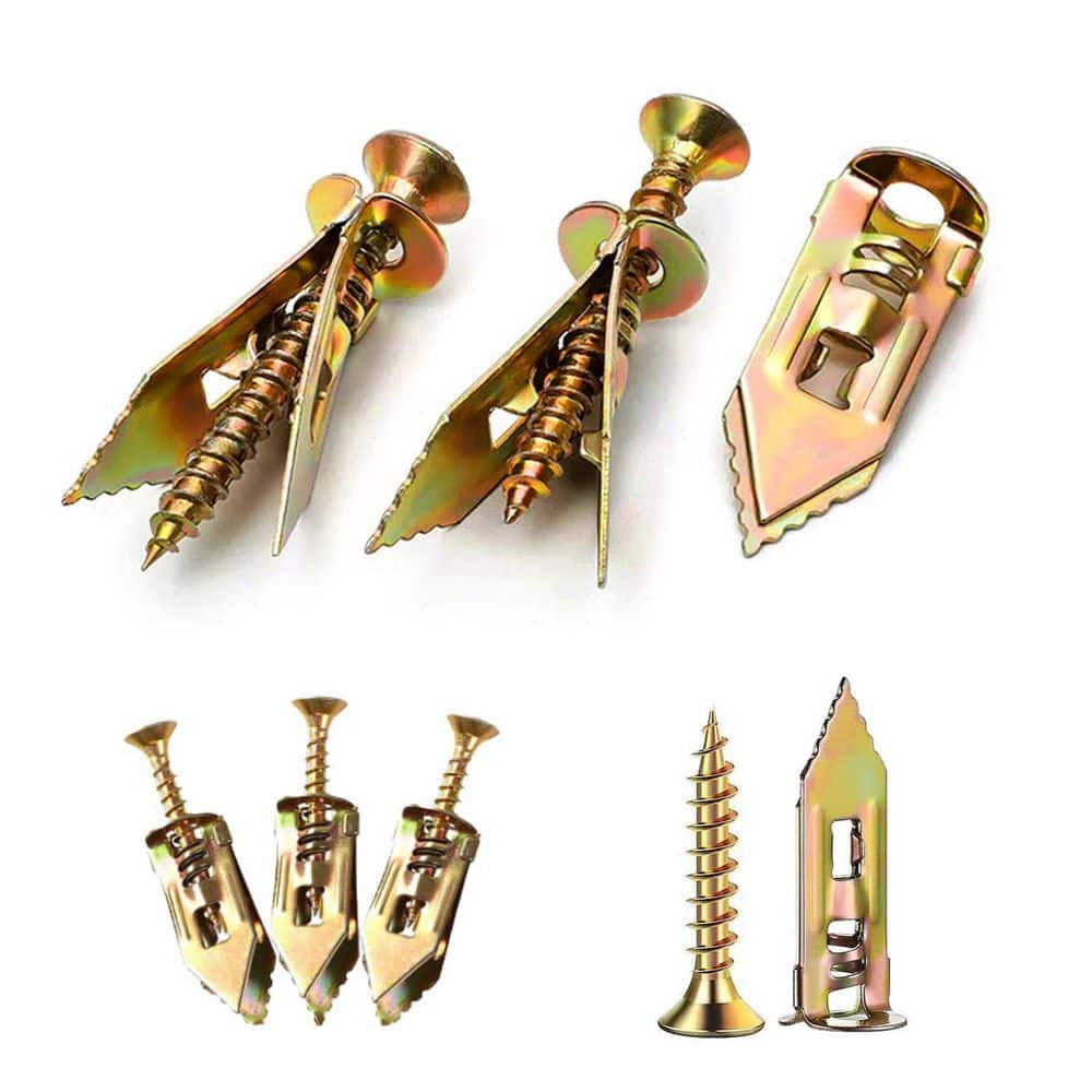 NVNOO Drywall Self Drilling Anchors with Screws Kit, 80 Sheetrock Anchors and 80 Zinc Plated Screws