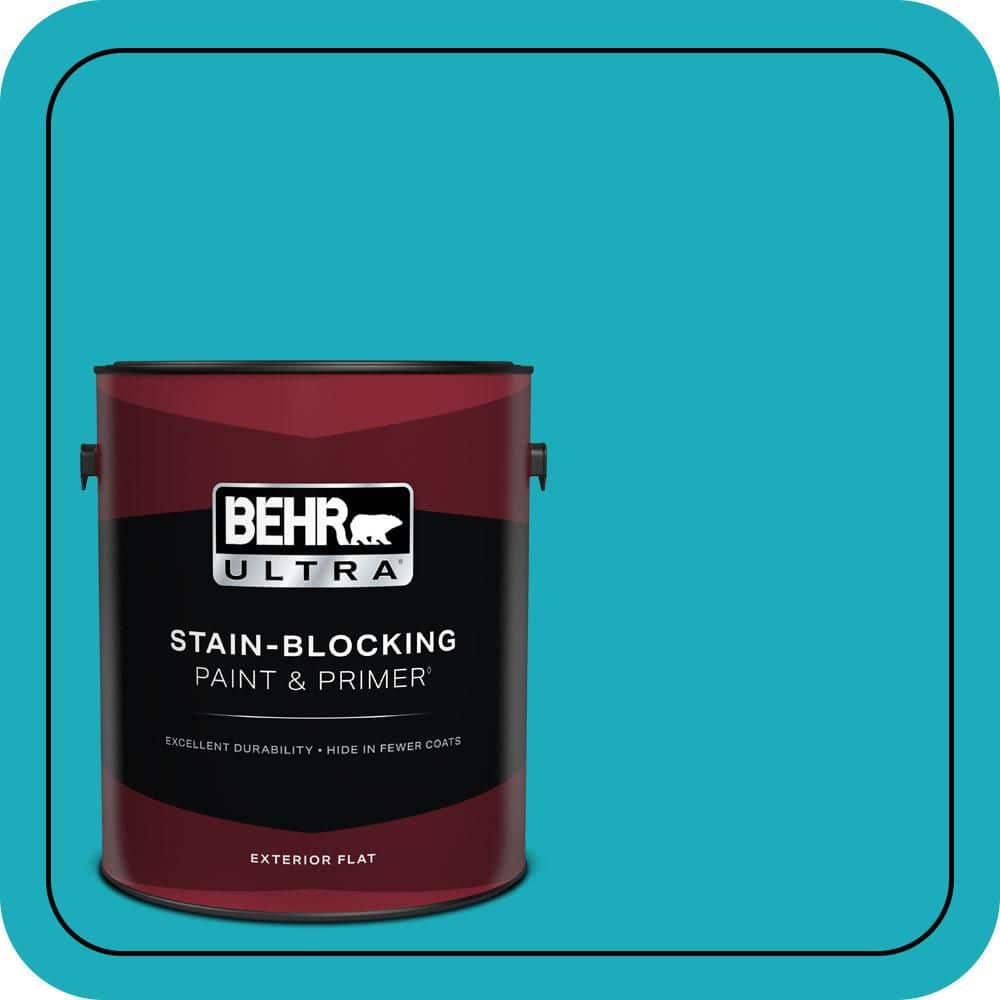 BEHR ULTRA 1 gal. #P470-5 Placid Sea Flat Exterior Paint & Primer