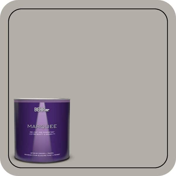 BEHR MARQUEE 1 qt. #T17-09 Laid Back Gray Eggshell Enamel Interior Paint & Primer (2)